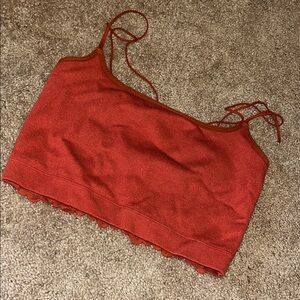 Gilly Hicks burnt orange Lace-Trim Camisole